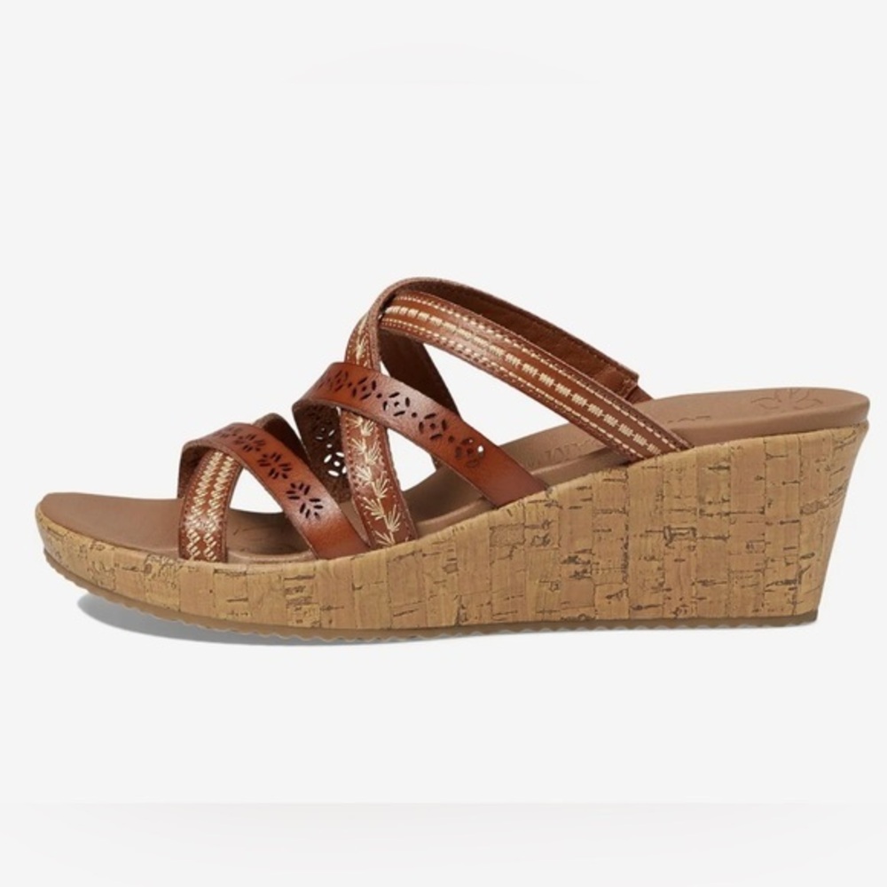 Sketchers Luxe Foam Strappy Heeled Sandal Size 6.5
